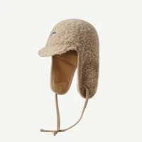 short brim hat winter korean version of lamb wool baseball hat female warm ear protectioncap lei feng hat male windproof cap