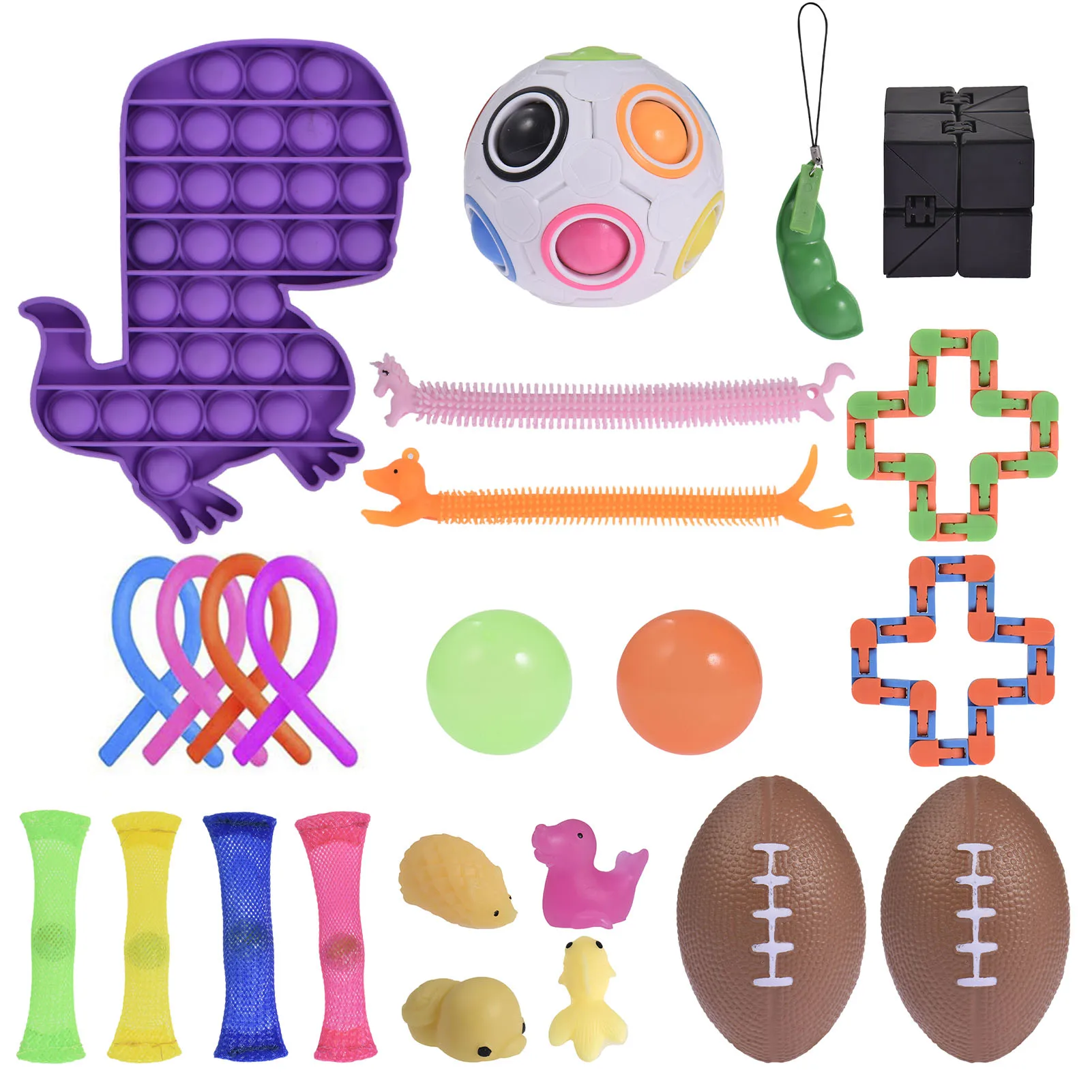 

NEW Fidget Toys Anti Stress Toy Set Stretchy Strings Mesh Marble Relief For Adults Girl Children Sensory Stress Relief Toys E