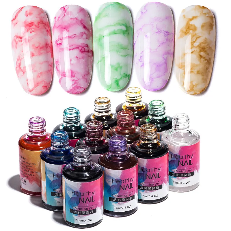 

15ml Watercolor Ink Polish Blooming Nail Gel Smoke Effect Magic Smudge Bubble DIY Varnish Manicure Decoration Nail Polygel