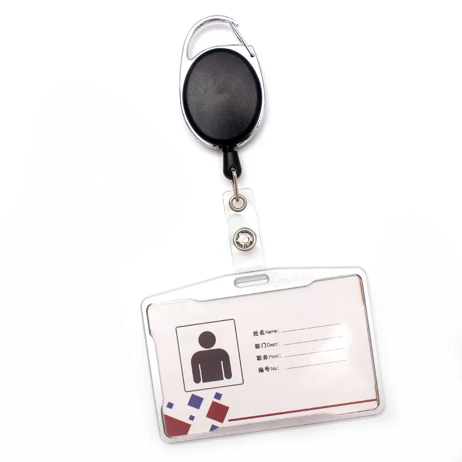 Бейдж из черного пластика для мужчин и женщин держатель карт алюминиевого сплава