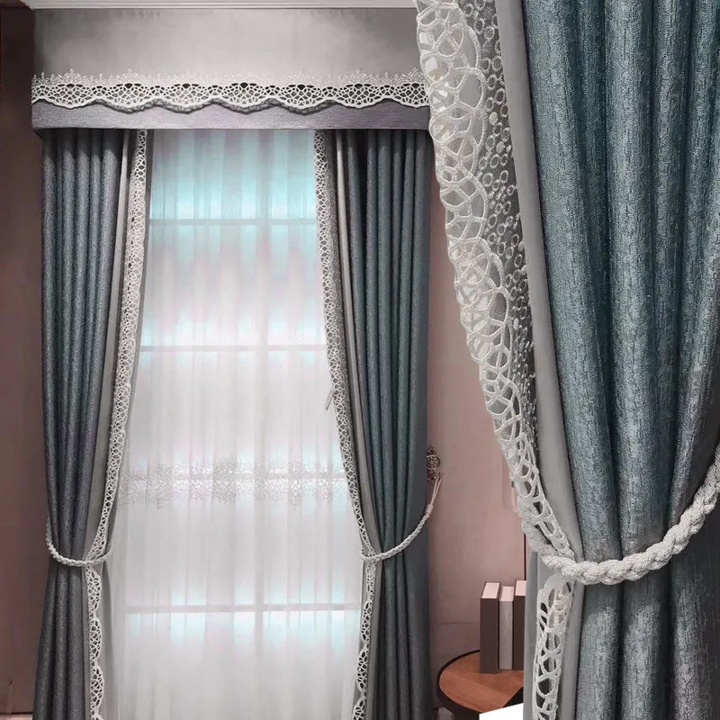 

European-style Modern Minimalist Nordic Light Luxury High-end 2022 New Fresh Curtains for Living New 2022 Dining Room Bedroom