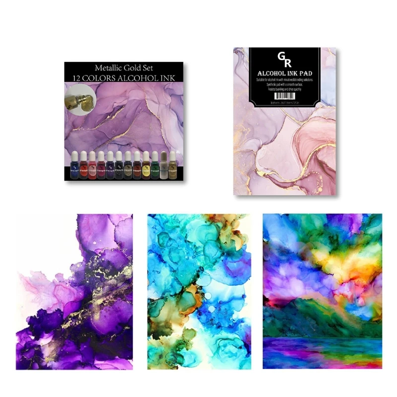 

12 Colors Epoxy Resin Diffusion Pigment Alcohol Ink Liquid Colorant Dye DIY Crafts Jewelry Making Accessories