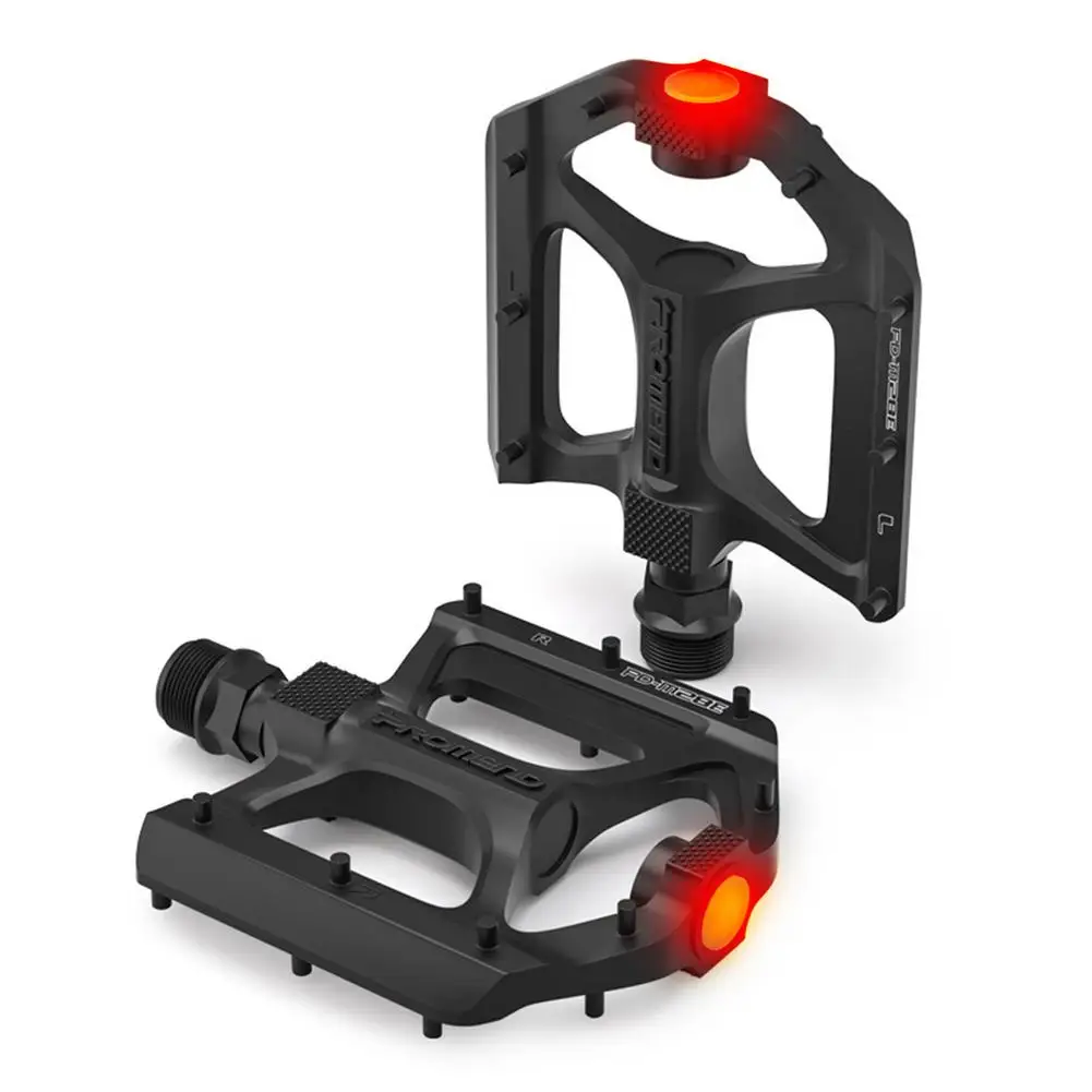 

MTB Bicycle Pedal with Warning Light Alloy Anti-slip Pedals DU Bearings Anti-slip Bicycle Pedals for Cycling Bicycle Accessoriy