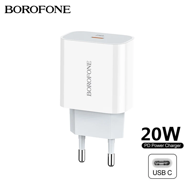 

BOROFONE PD Charger 20W Usb C Fast Quickly Charging Adapter QC3.0 For iphone 12 Mini Pro Max 11 Charger Travel Portable EU Plug