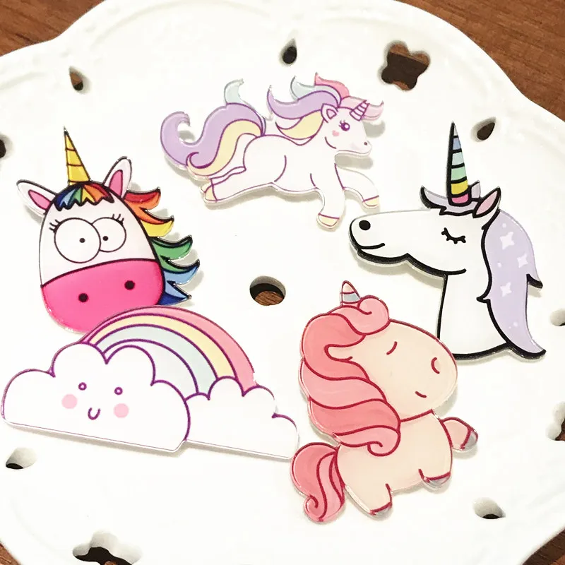 Набор из 5 предметов с изображением единорога милый мини-значок животных