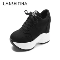 2020 women sneakers mesh casual platform trainers white shoes 10cm heels autumn wedges breathable woman height increasing shoes