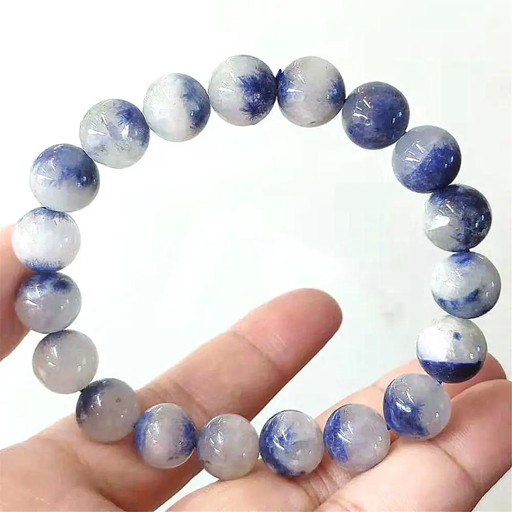 10 мм натуральный синий Дюмортьерит Рутиловый Кварц Круглые Кристальные бусины