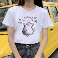 2021 round neck korean trend white top female tshirt white t shirt 90s cute art tee hipster grunge top streetclothing