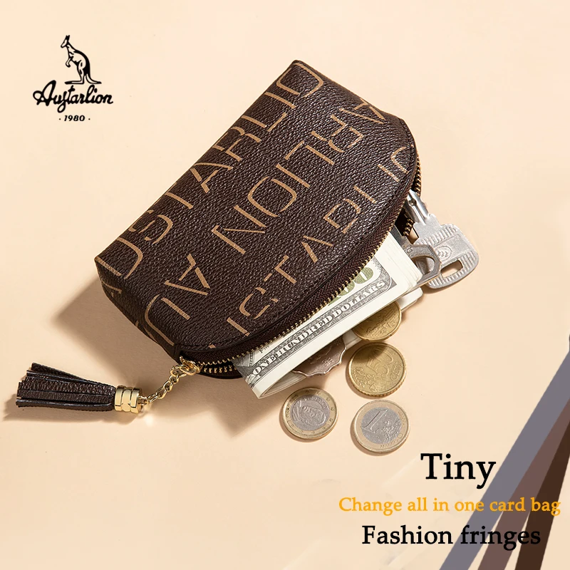 Женский маленький кошелек модный кожаный для монет кошельки мелочи на молнии