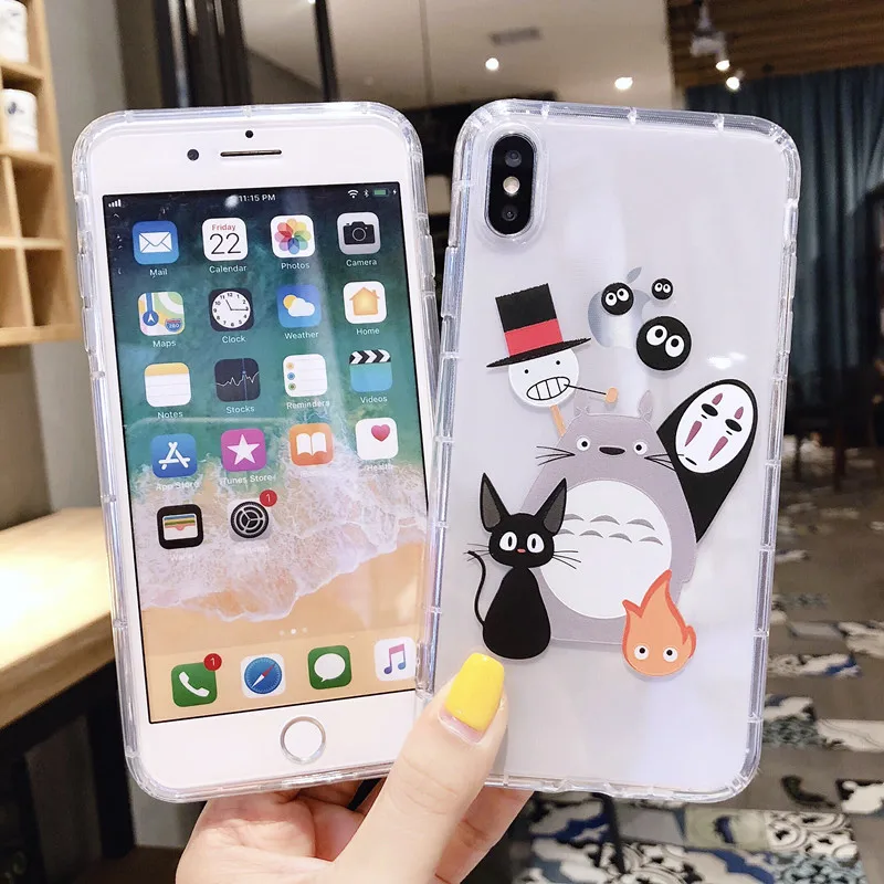 Original Miyazaki Hayao Ghibli Totoro Spirited Away No Face Man Cute Soft Silicon Phone Case for iphone 11 Pro Max xr xs 8 7plus | Мобильные