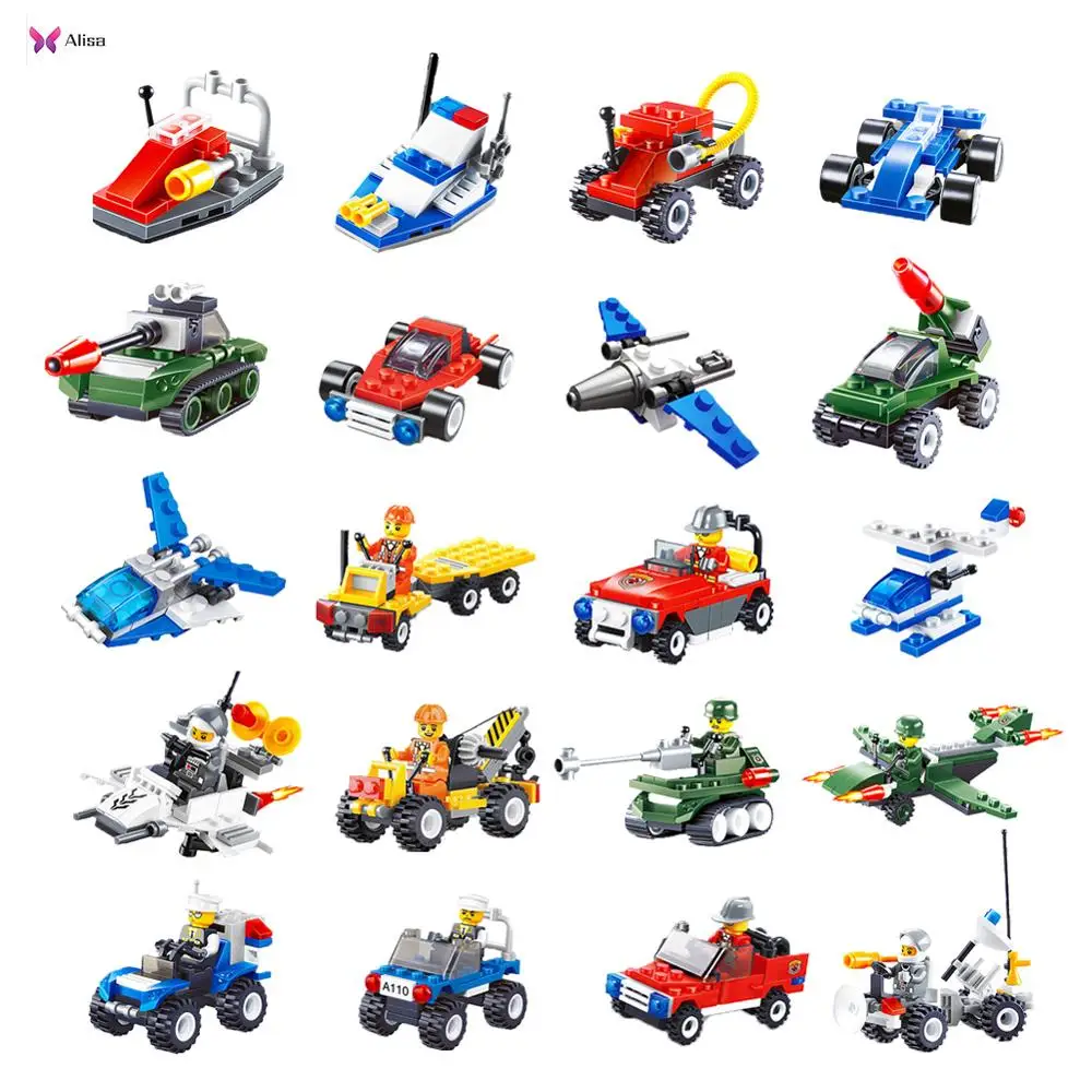 Противопожарные мини грузовики автомобиль Вертолет Лодка строительные блоки