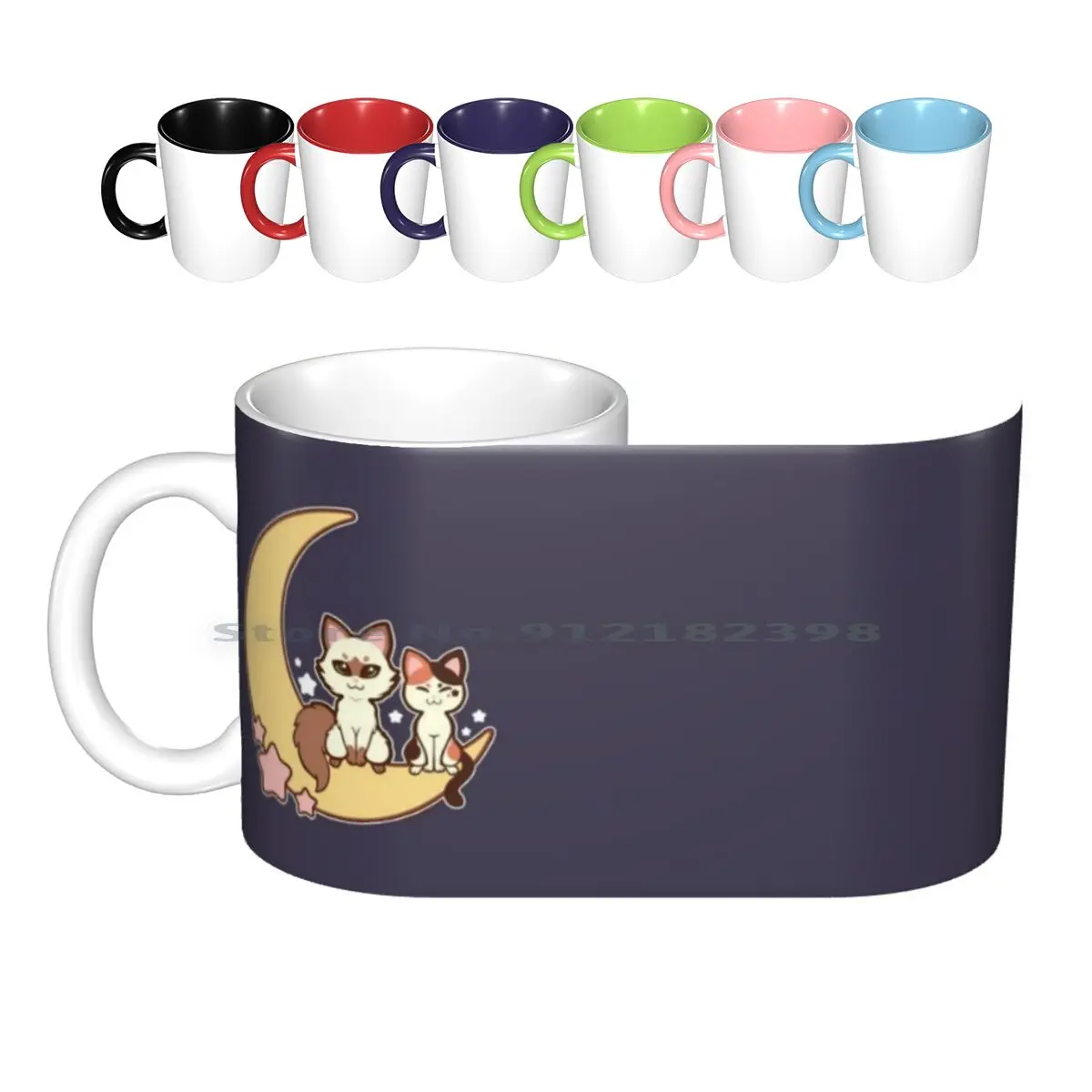 

My Luna Kei-Moonlight Ceramic Mugs Coffee Cups Milk Tea Mug My Luna Kei My Luna Kei Mylunakei Cat Cats Kitten Kittens Siamese