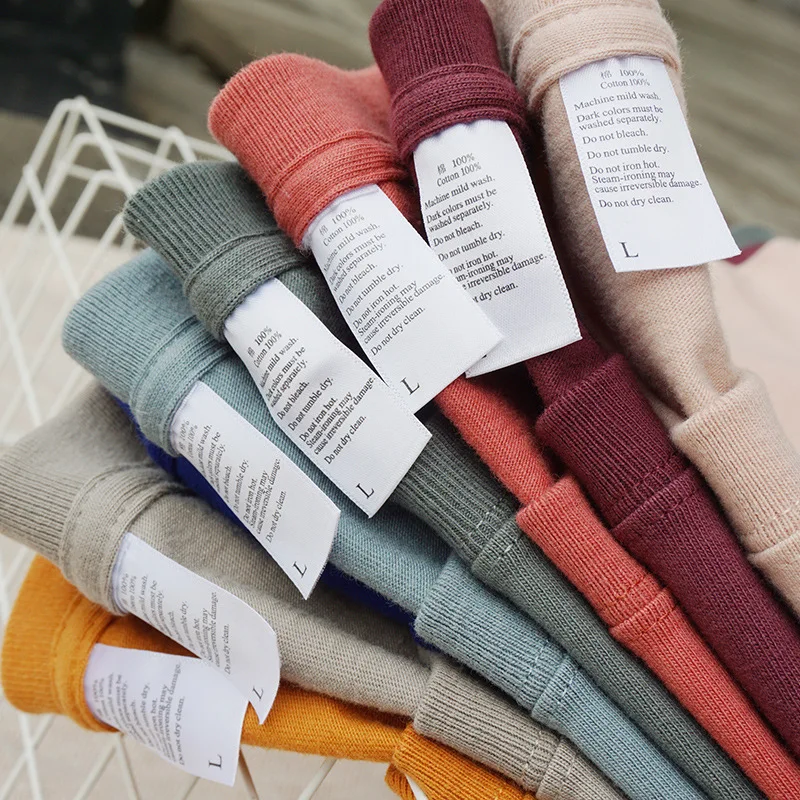 Футболка из чистого хлопка с коротким рукавом Однотонная рубашка логотипом на