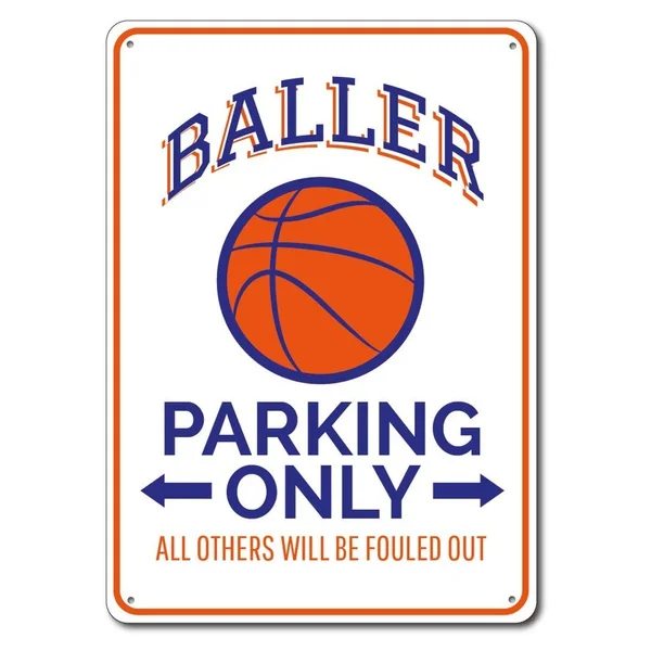 

Стояночный знак Baller, металлический жестяной знак, подарок для игрока в мяч, украшение для бала, значок для бала, фотография