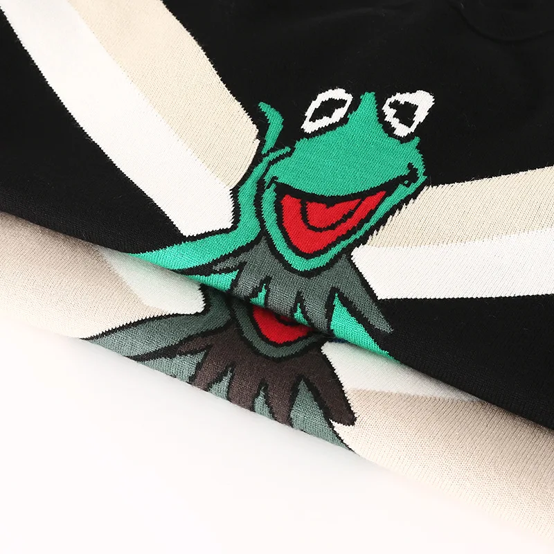 Harajuku Original Women Sweater Warm Frog Jacquard High Quality Winter Sweaters Female Casual Pullover Knitted Tops C-504 | Женская