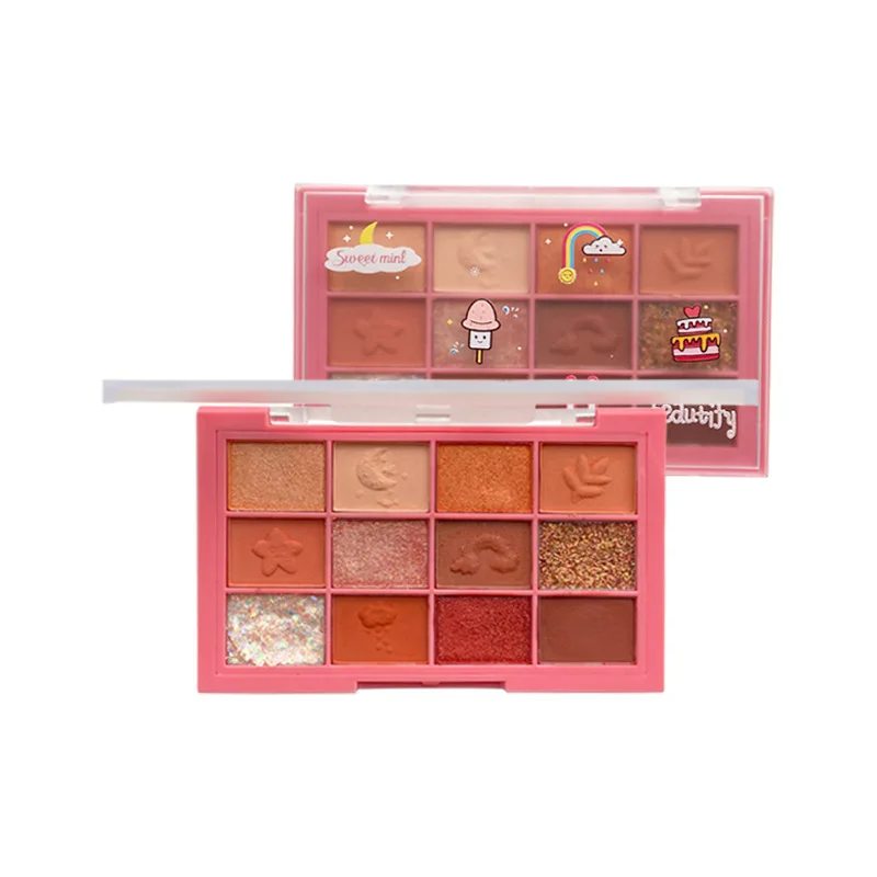 

12 Colors Matte Shimmer Eye shadow Palette Natural Nude Glitter Eye Shadow Makeup Palette Lasting Waterproof Beauty Cosmetic