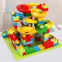 165 330 pcs diy marble run race maze ball small block assembling funnel slide building blocks for children gifts educational toy