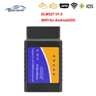 Автомобильный диагностический сканер ELM327 V1.5 Wi-Fi OBD OBD2 для IosAndroidПК, сканер elm 327, автомобильный диагностический прибор v1.5, считыватель кодов