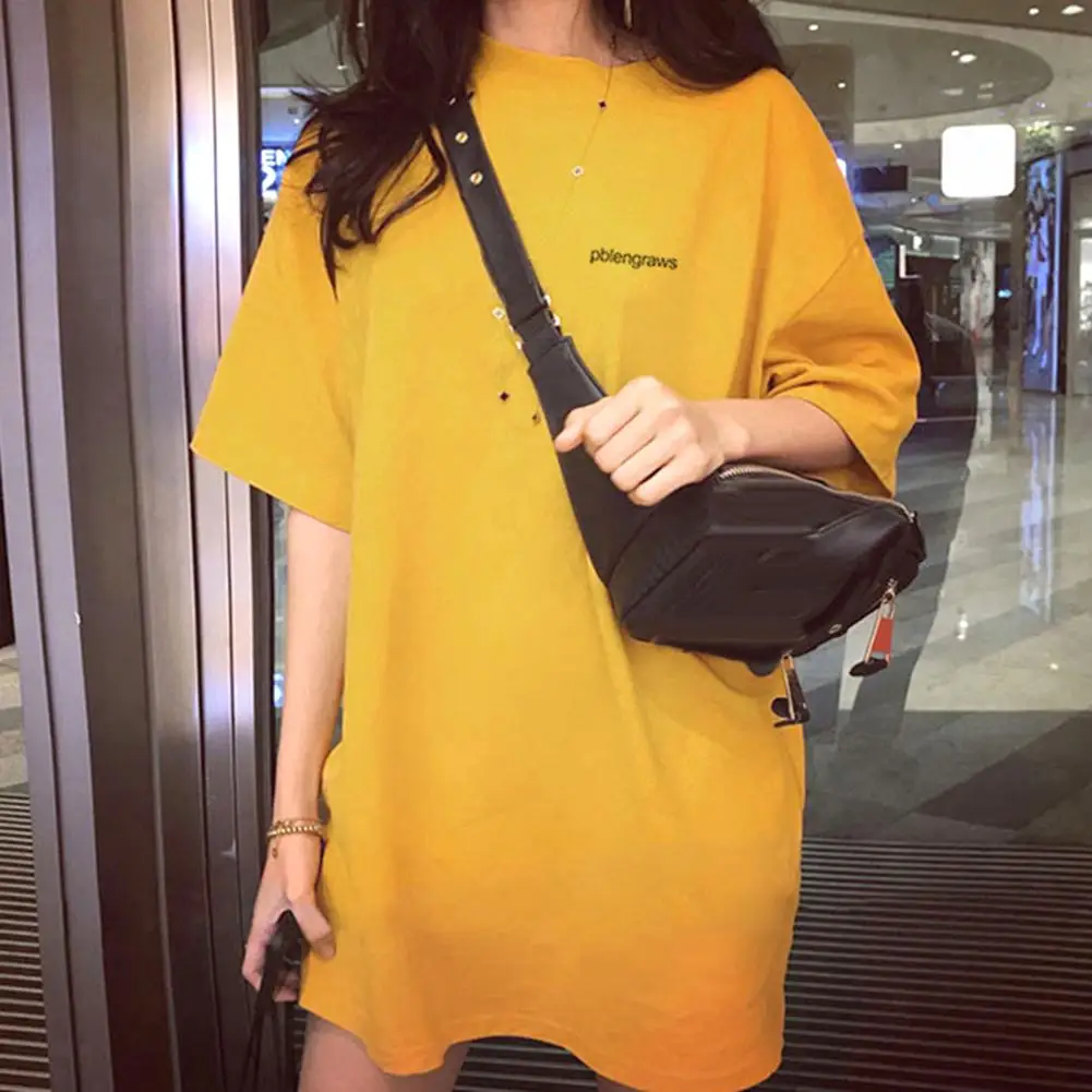 Женские платья с буквенным принтом свободная летняя одежда большого размера