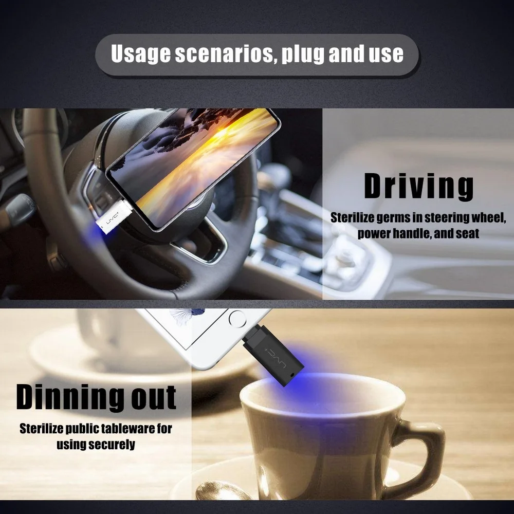 УФ стерилизатор светильник лампа мобильный телефон мини дезинфекционная UVC LED