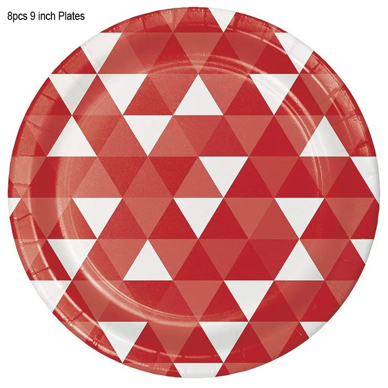 9 inch Plate A1 Одноразовый Бумага пластины полосы Цвет День рождения тарелка для фруктов, пирожных лоток Бумага чашки салфетка посуда День рождения расходные материалы - Цвет: 9 inch Plate A1