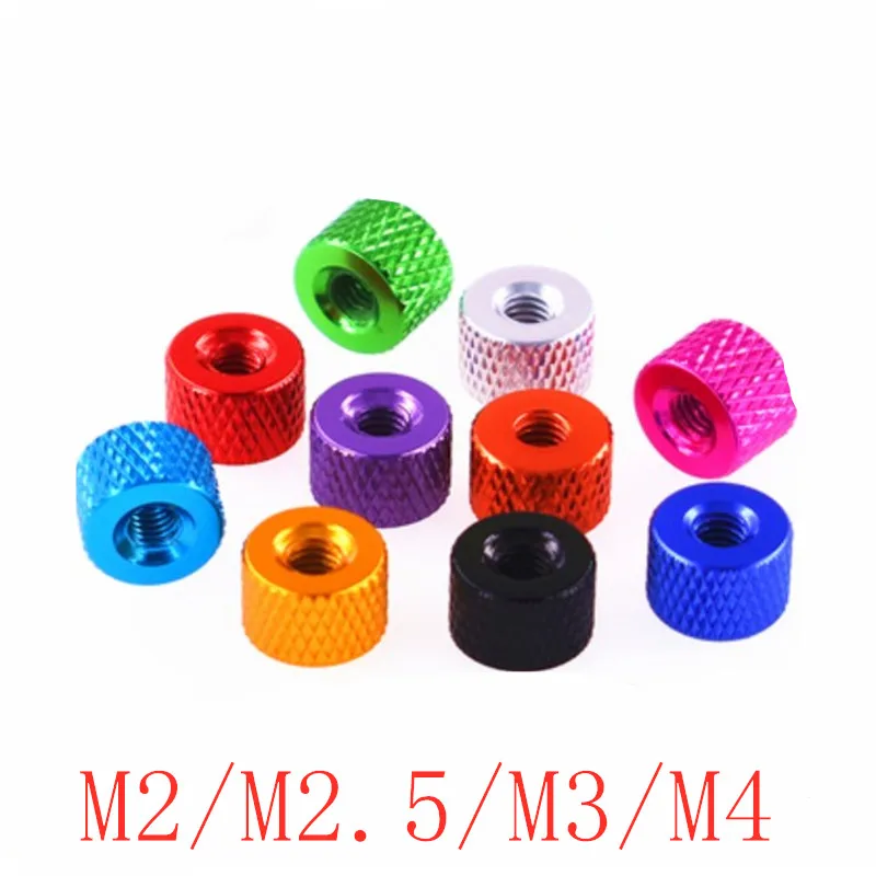 

5-10PCS M2 M2.5 M3 M4 Knurled Aluminum Thumb Nut Aluminum Alloy Multicolor For FPV RC Model Toys