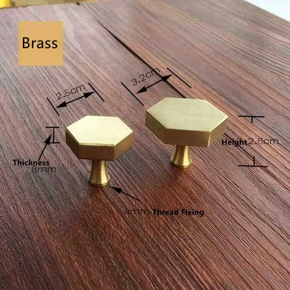 Золотая антикварная медный шестигранник ручки шкафа Ручка комода ящика Тянет