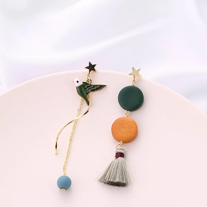 

2021 Trend Jewelry Korean Fashion Summer Fall Vintage Earrings for Women Long Stud Clip on Earrings Gift Without Ear Hole