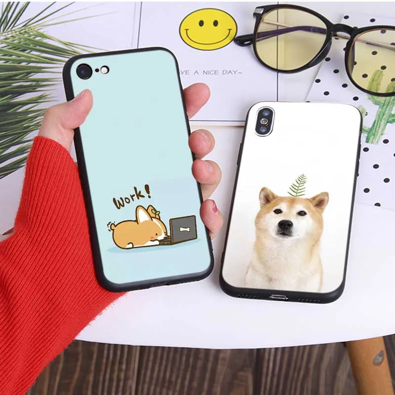 For iPhone X XS MAX XR 7 8 6 6S plus 5S SE Clear Soft Silicone Phone Case shiba inu cute |