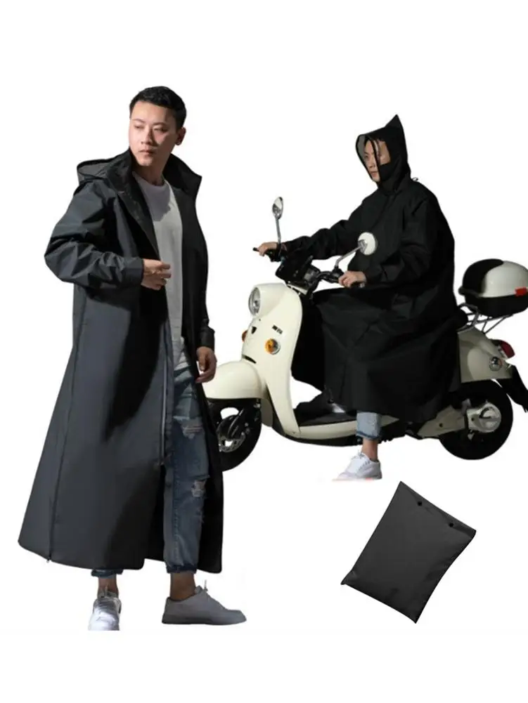 Дождевик из ЭВА на молнии для мужчин и женщин пончо с капюшоном мотоциклетная