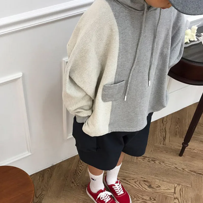 

Korean Style Children's Autumn and Winter New Pullover Boys and Girls Fashion Small Pocket Long Sleeve Terry Sweater
