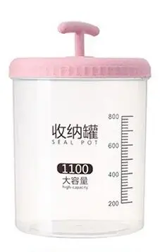 M pink 400 мл 1100 мл 1600 мл пластиковая кухня для зерновых продуктов ящик для хранения Риса контейнер коробка для хранения бутылки WF916300 - Цвет: M pink