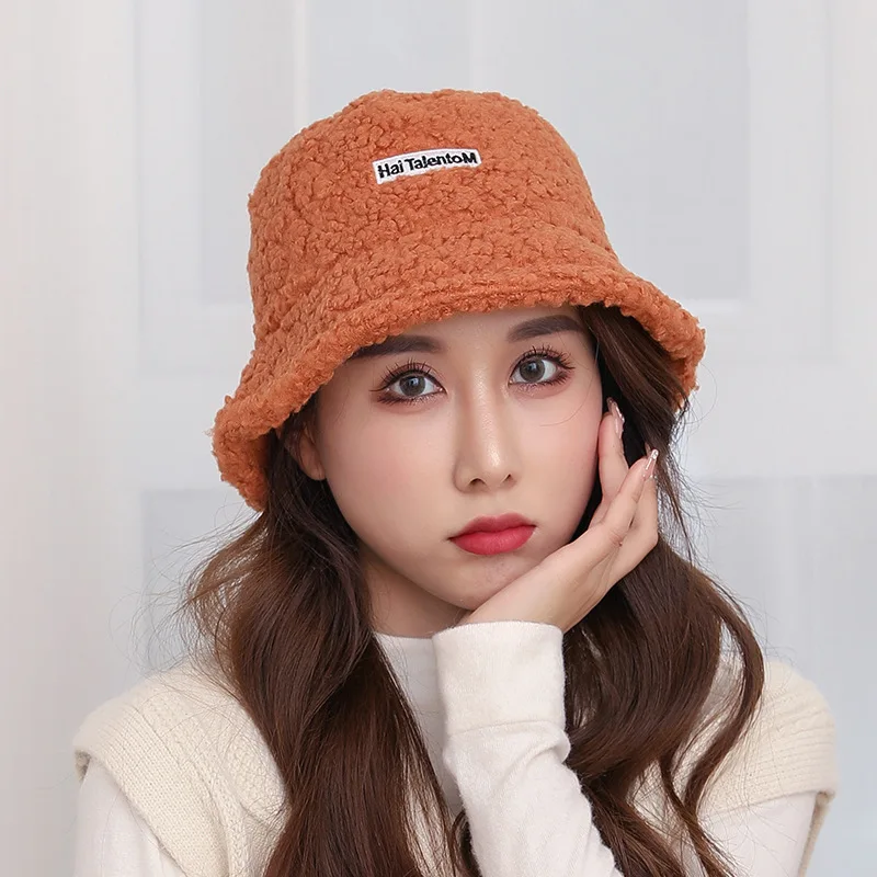 

Women Warm Bucket Hats Fashion Wool Bucket Thicken Hat Solid Panama Autumn Winter Outdoor Fisherman Sunscreen Cap Hat For Women