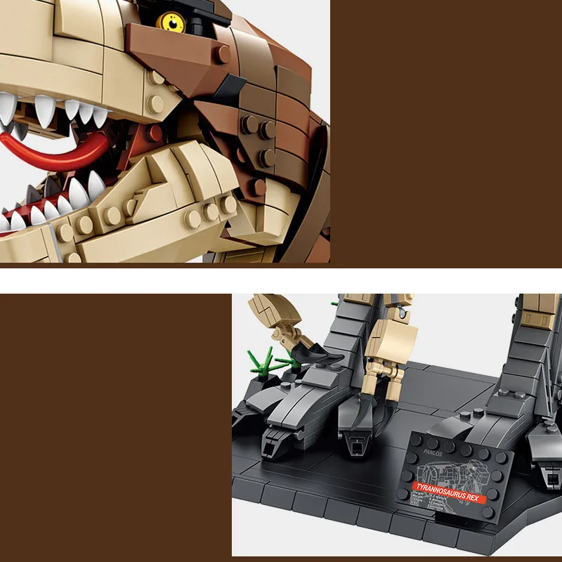 

611001 Jurassic Dinosaur World Park Movie Tyrannosaurus Rushing into Building Blocks Toys For Children Boys Gift
