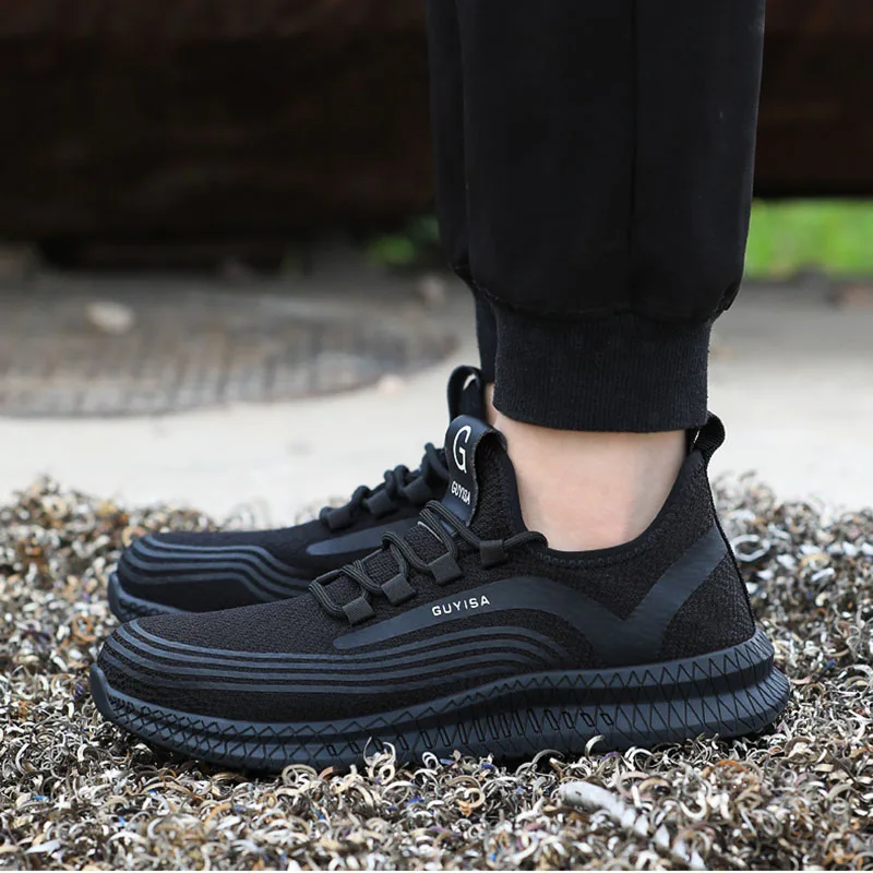 

Men's Steel Toe Cap Safety Boots Ultra-light Soft Bottom Breathable Anti-smashing Work Shoes Casual Sneaker For Men work boots