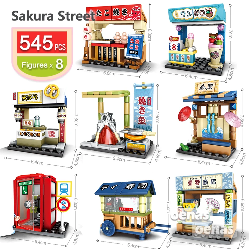 SEMBO City Architecture японская мини уличная еда суши Takoyaki Ramen магазин Чайный домик Модель
