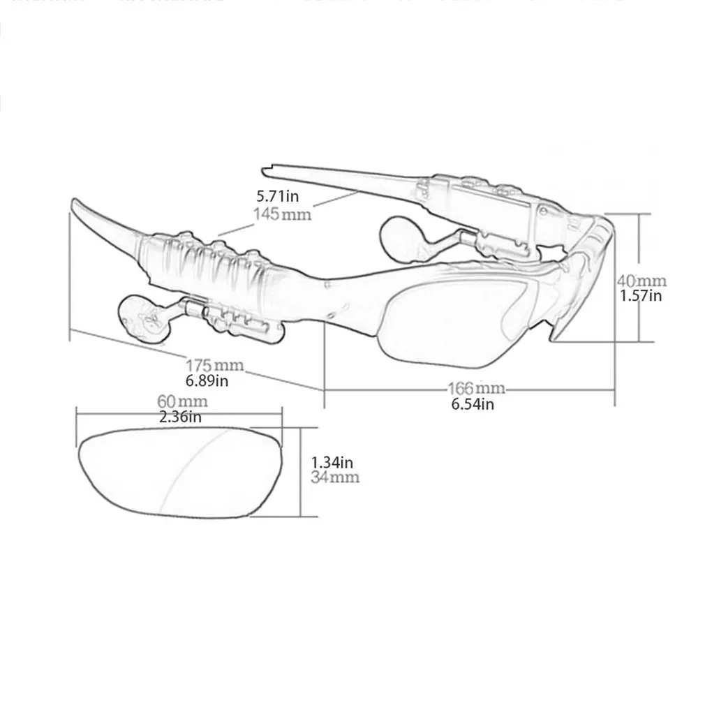 

Wireless Glasses Headset 5.0 Earplugs In-Ear Stereo Listening Sunglasses Wireless Sports Polarized Sunglasses