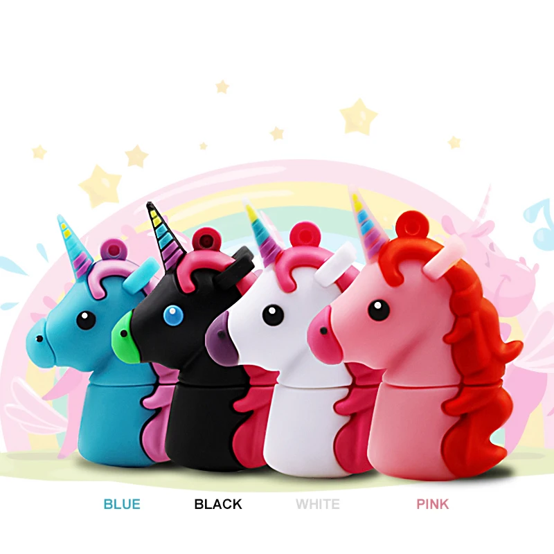 

Cartoon the new unicorn Pen Drive 16GB 32GB 64GB 128GB usb Flash Drive USB 2.0 Pendrive Memory Stick u disk fashion gift