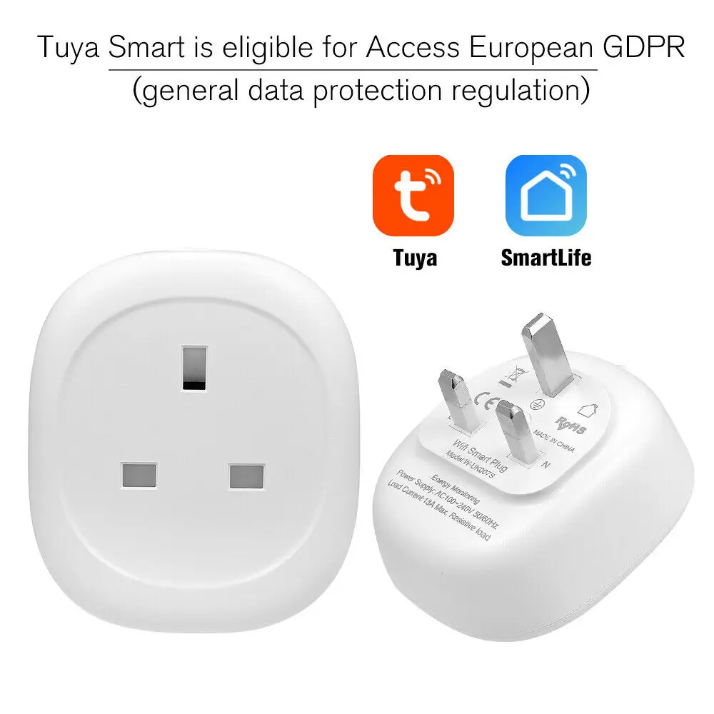 Умная розетка Wi-Fi голосовое управление таймер монитор британская работает с