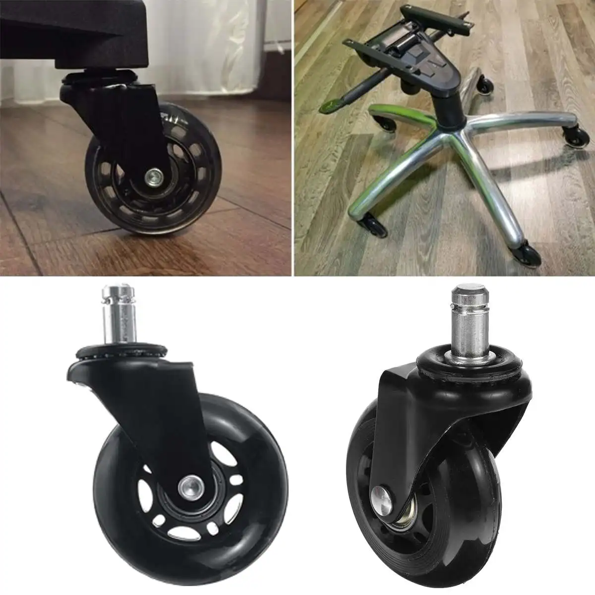 

5PCS/set Safe Rollers Furniture Hardware 2.5 inchOffice Chair Caster WheelsRoller Rollerblades Style Castor Wheel Replacement