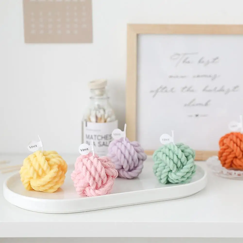 Пряжа шар свеча сделай сам грубая шерсть дизайнерская Ароматерапия Свеча для