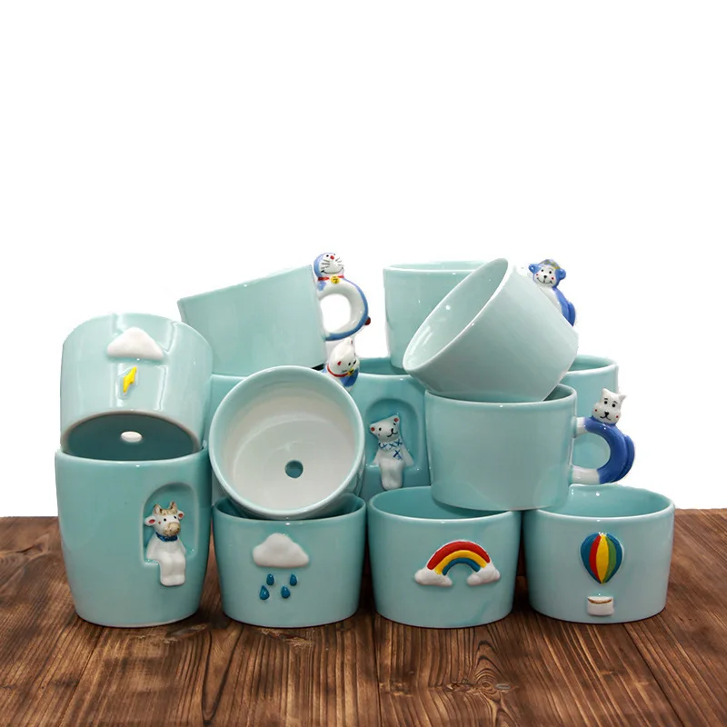 Креативный керамический цветочный горшок для помещений мясистые зеленые