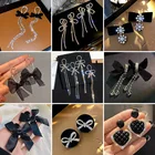 Популярные маленькие элегантные серьги-иглы из стерлингового серебра в Корейском стиле, подходят ко всему, простые, знаменитые в Интернете пикантные серьги для женщин