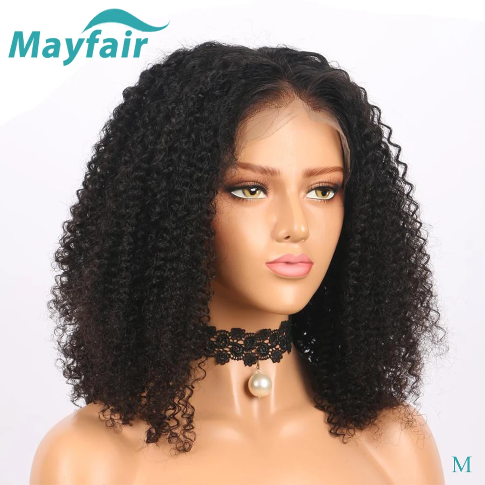 Короткие кудрявые кружевные передние человеческие волосы парики для черных