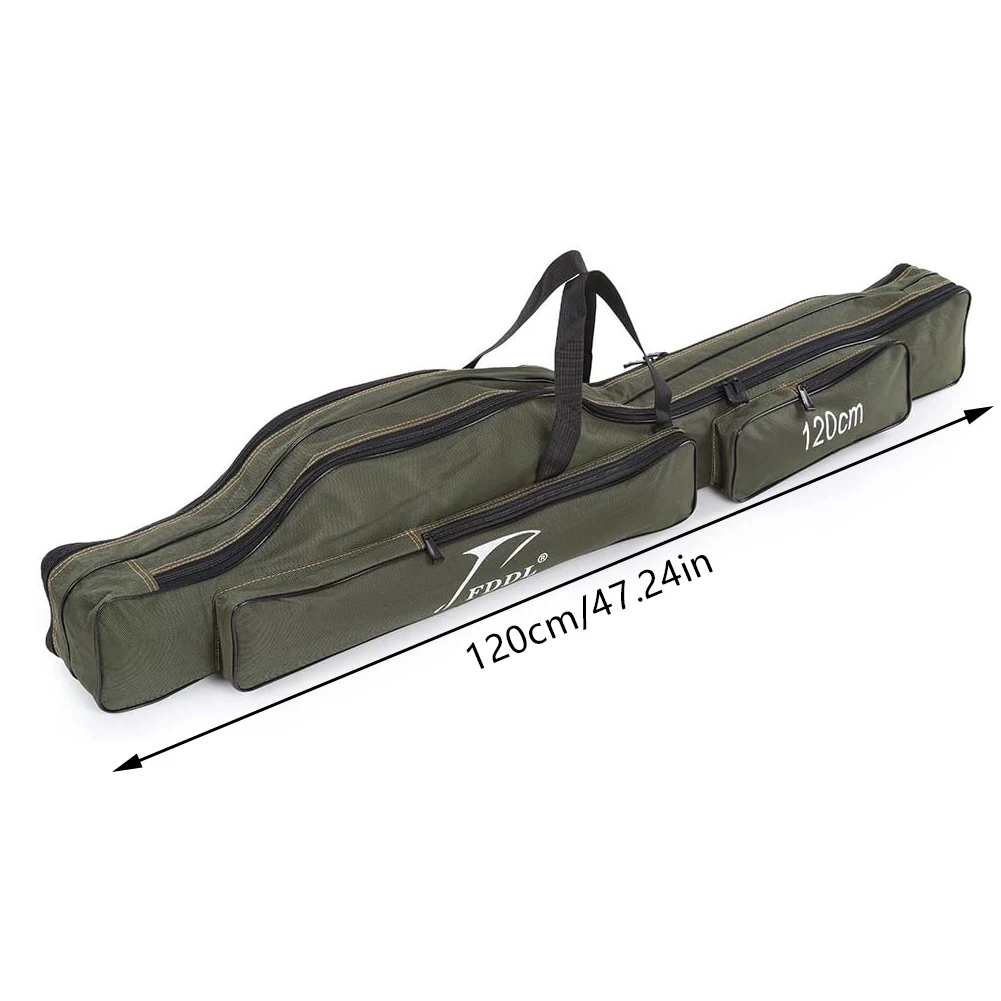 

Fishing Rod Bag Double Shoulder Straps 1280D Canvas Foldable Multi-Purpose Portable 2Layer 120CM/130CM/150CM Large Capacity
