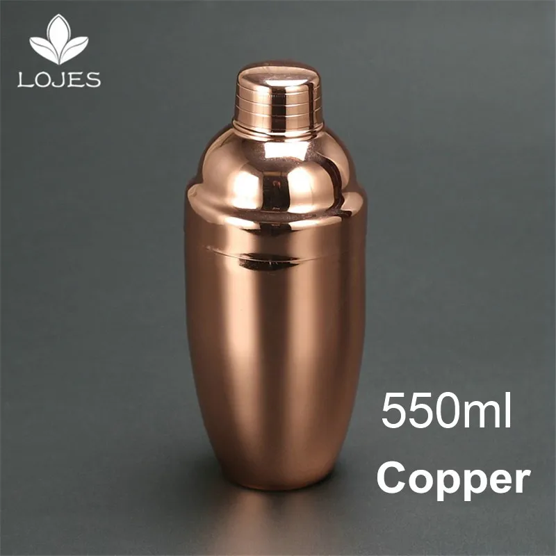 copper plated Горячая Распродажа, барная посуда, шейкер для коктейлей, Делюкс, 550 мл, нержавеющая сталь, бар, вино, Мартини, напиток, миксер, вечерние, бармен, инструмент - Цвет: copper plated