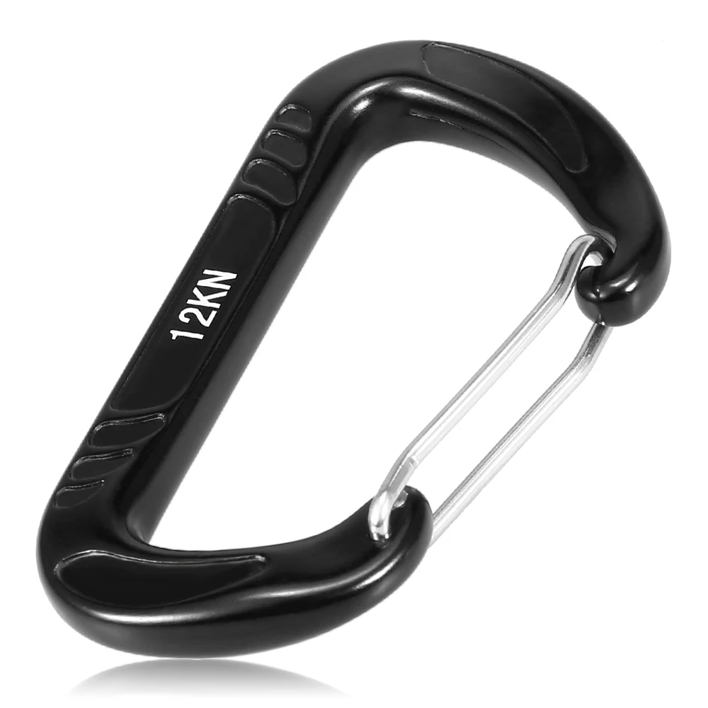 

4pcs 12KN Wiregate Carabiner Snag Free Carabiner Steel Spring Clip Lightweight Hammock Swing Clip Equipment