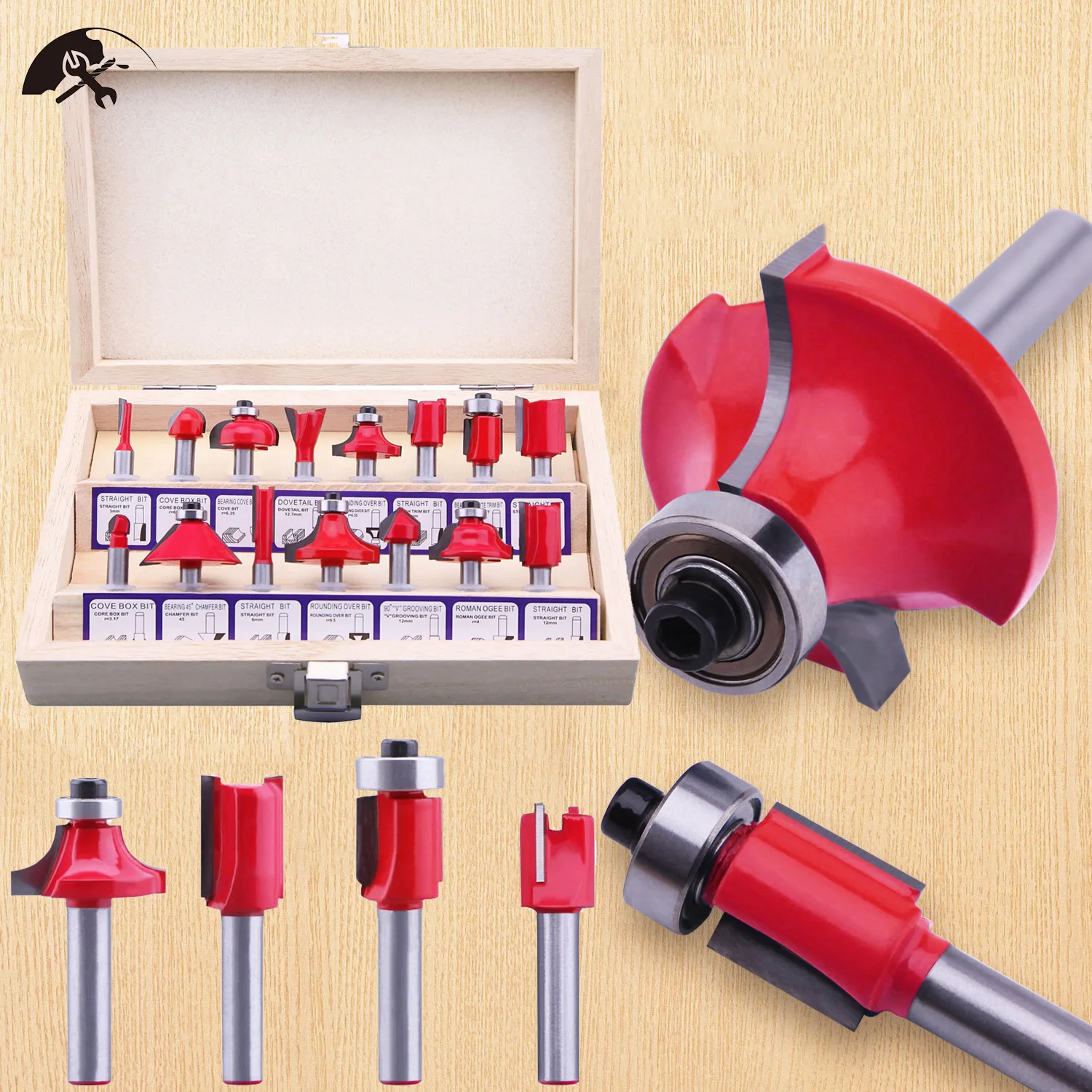 

Фрезы по дереву с хвостовиком 1/4 дюйма, твердосплавные фрезы для резки по дереву, гравировальные режущие инструменты, 12/15 шт./компл.