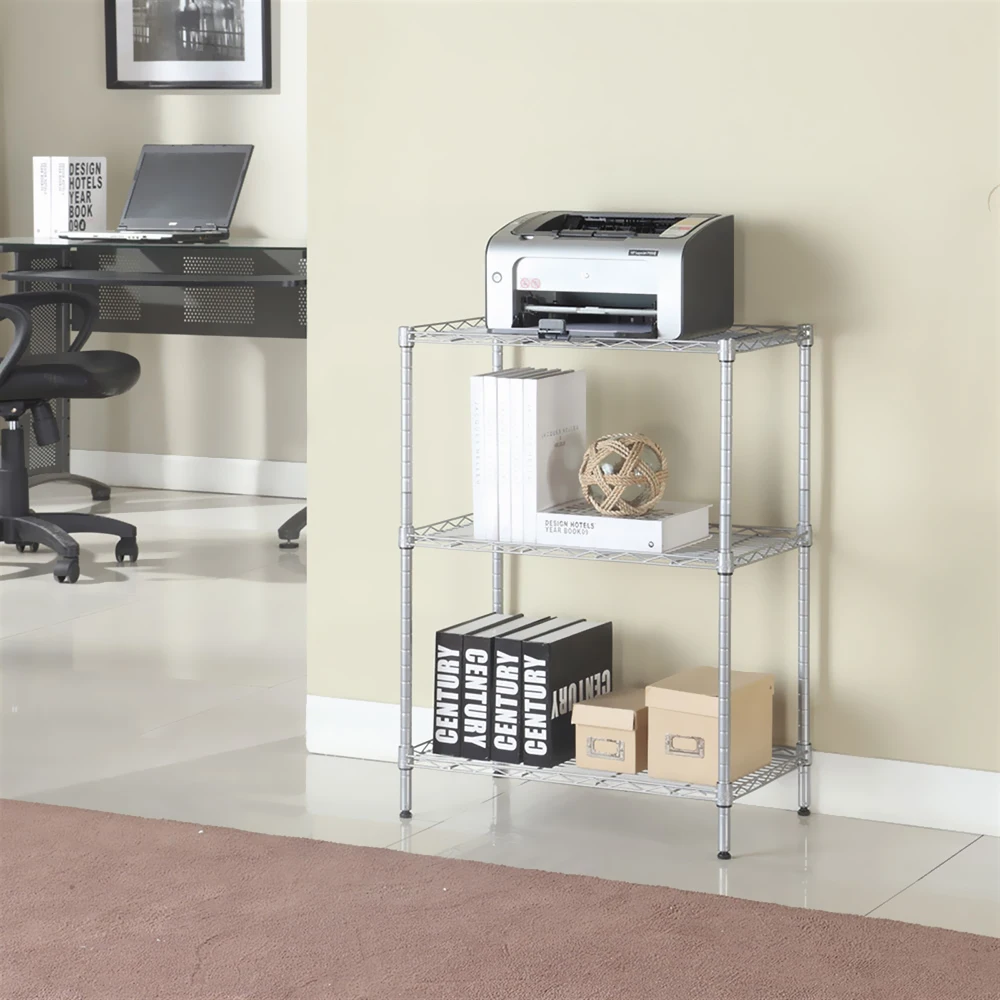 

3-Tier Organizer Rack Carbon Steel & PP Organizer Wire Basket Storage Container Countertop Shelf for Kitchenware Bathroom