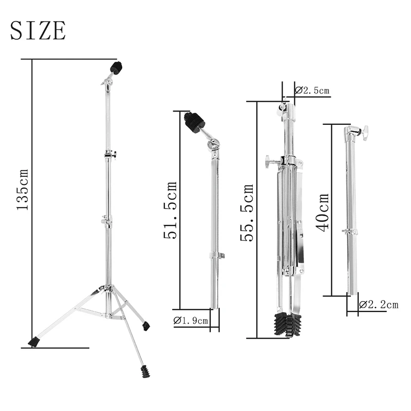 

Drum Stand Snare Dumb Holder Cymbal Triple-Cornered Bracket Support All of Size Cymbal for Drum Set